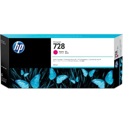 HP 728 Magenta Kırmızı 300ML Plotter Kartuşu F9K16A